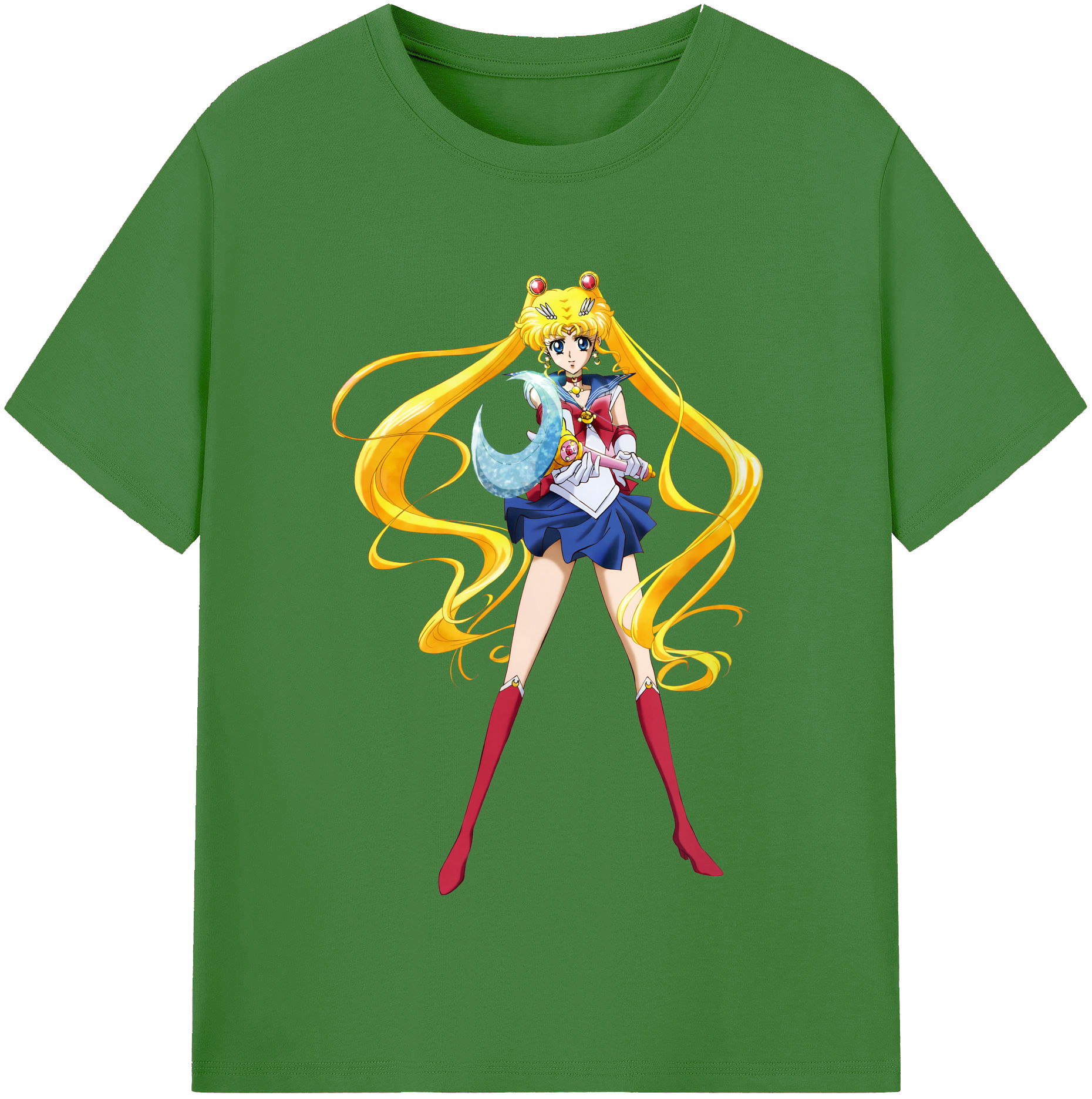 （画像用） 美少女戦士セーラームーン 月野 うさぎ つきの うさぎ Sailor Moon Tsukino Usagi レディースカジュアルプリントTシャツ（綿100％）